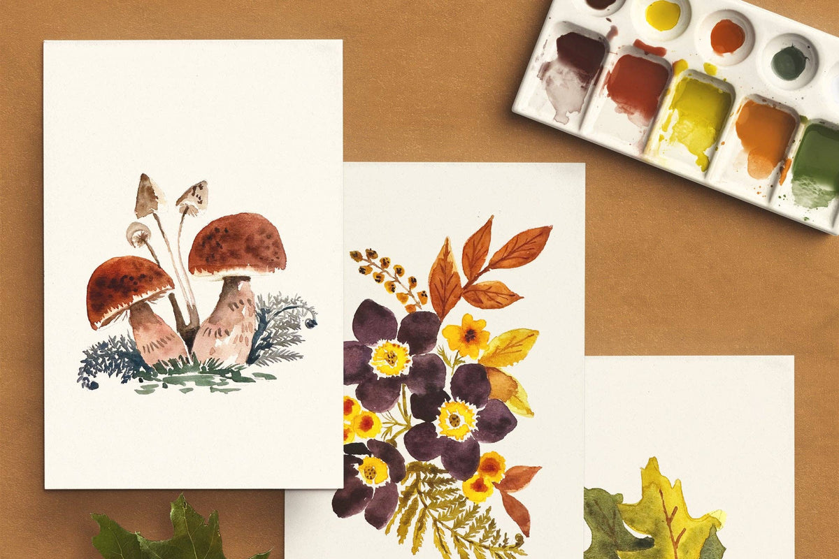 Watercolor Painting Kit : Woodland Botanicals